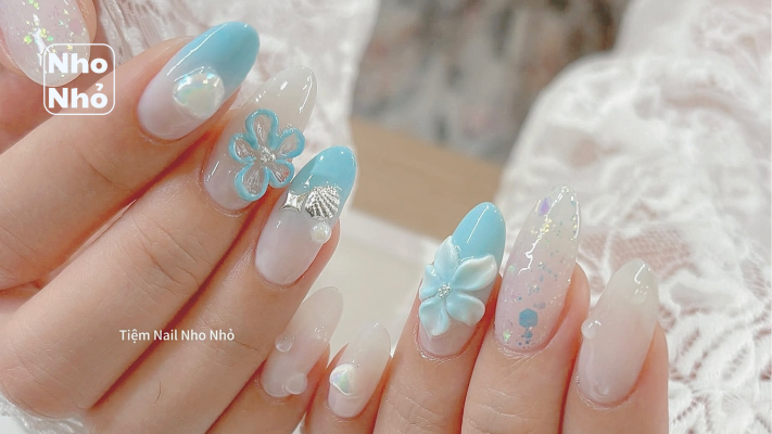 Móng tay "chữa lành" - Chạm đến cảm xúc, tái hiện không gian xanh mát 3 tiem nail nha be quan7 10