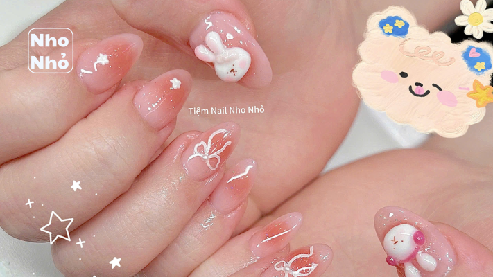 Bộ Nail Ngọt Ngào Đáng Yêu – Xu Hướng Nail Hàn Hot Nhất Hè 2025! 6 Nail Hàn với kỹ thuật loan màu