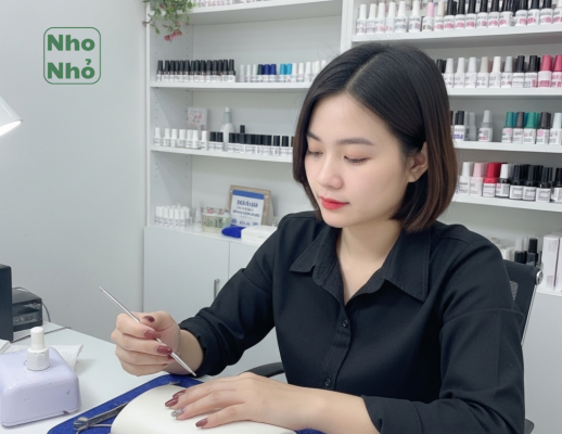Khai Phóng Đam Mê Nghệ Thuật Nail: Khóa Học Dạy Nail Hàn Chuyên Nghiệp Tại Tiệm Nail Nho Nhỏ Quận 7 5 Den va Trang Don gian Giay chung nhan