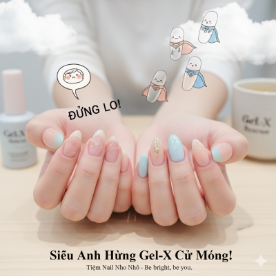 Các kỵ thuật được dùng kèm là X-gel giúp cho độ bền móng thêm dài lên tới 30 ngày liên tục